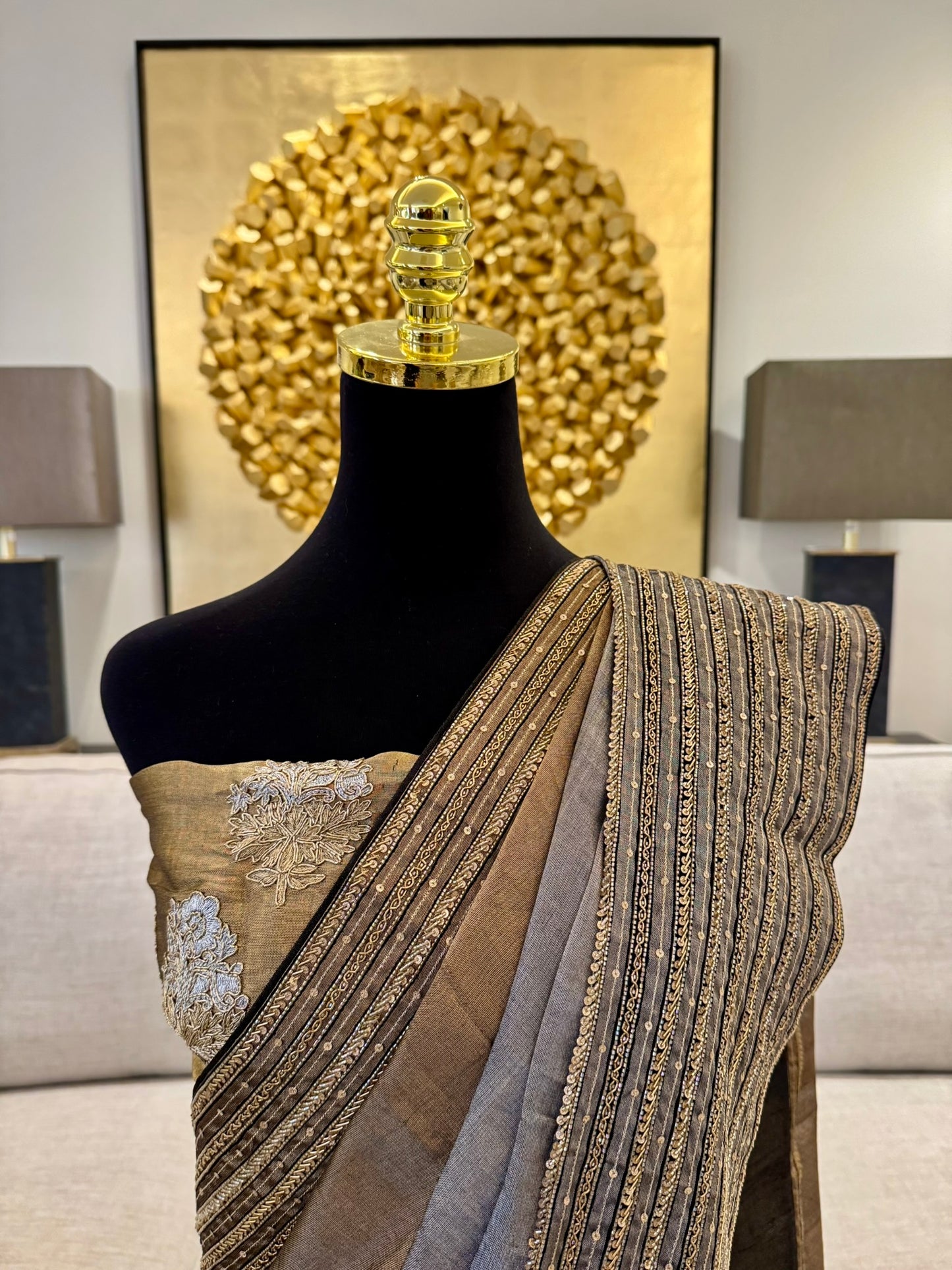 Gold and Silver Saree