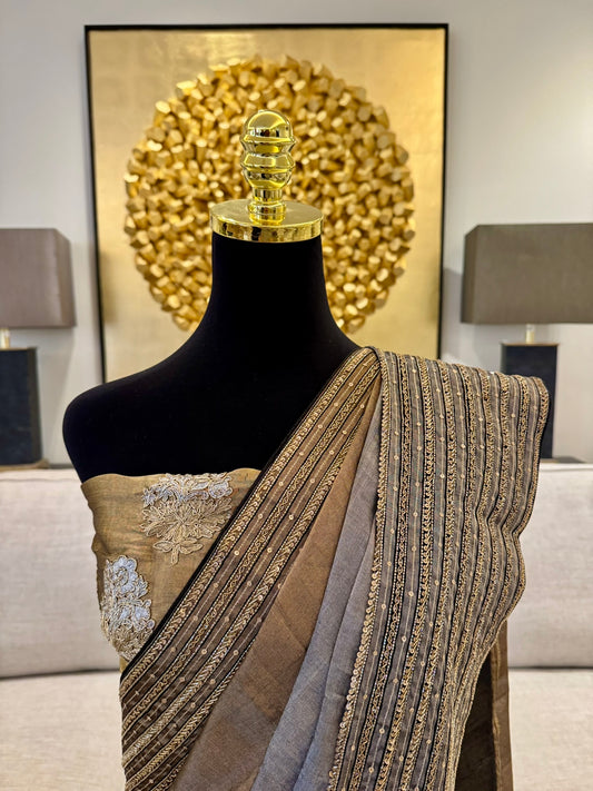 Gold and Silver Saree