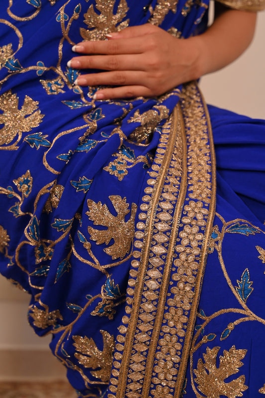 Blue Bloom Saree