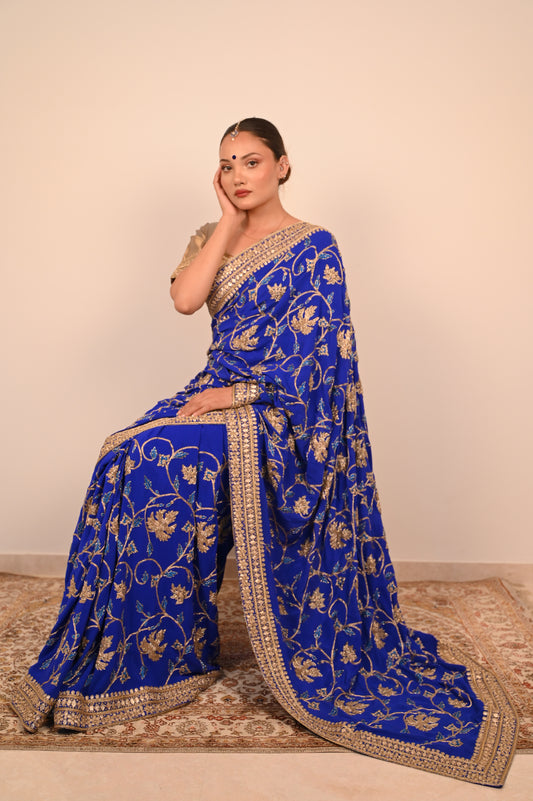 Blue Bloom Saree